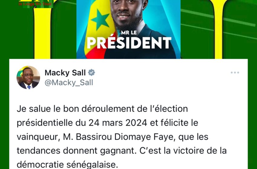  Macky Sall félicite Diomaye