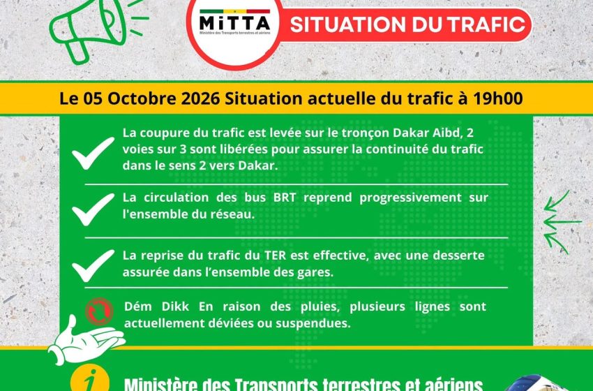  Le Ministère des Transports terrestres et aériens informe :